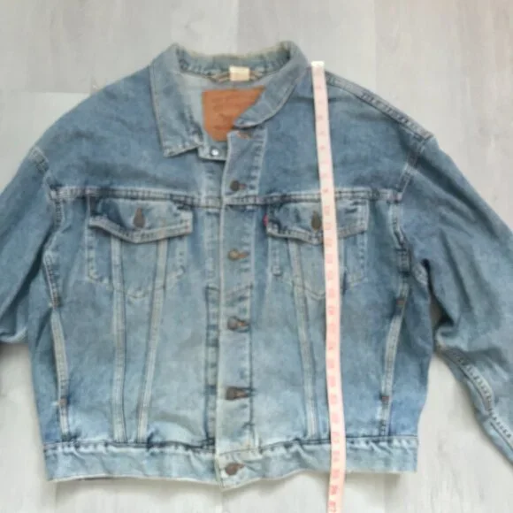 VINTAGE LEVIS MENS TRUCKER JACKET SCREEN PRINT WHITE TIGER LARGE